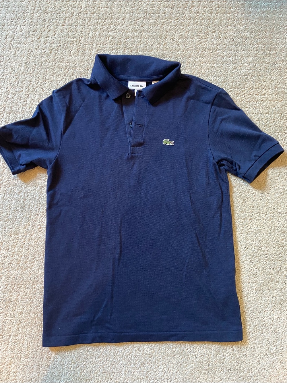 Boys Lacoste Navy Blue Polo